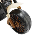 Brown Electric Dual Drive 3-Wheel Ride-On Motorcycle Toy for Kids with LED Lights