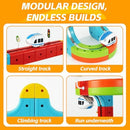 Electric Train Playset with DIY Tracks for Kids Aged 4-8, 82 Pieces