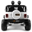 White 12V Kids Ride-On Truck with 3 Speeds, Remote Control, MP3, LED Lights, USB, and Cover