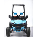 24V 4WD Blue Kids Golf Cart Ride-On with Remote Control, LED Lights, Sounds, and Two Seats