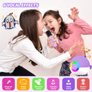 Mgaolo Compact Karaoke System for All Ages, Wireless Bluetooth Purple with Dual Microphones