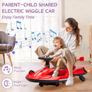 Rechargeable 2-in-1 12V Electric Wiggle Car and Swing Toy for Kids