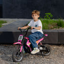 24V Electric Pink Dirt Bike for Kids with Rear Suspension