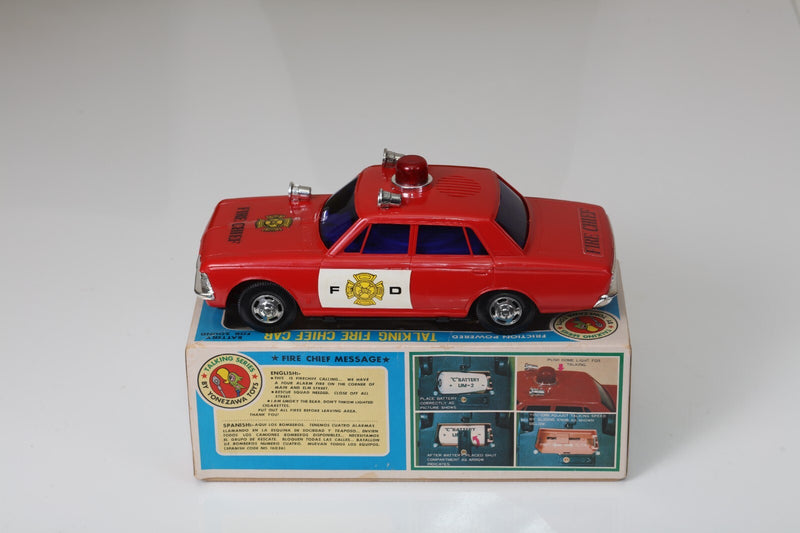 Vintage Japanese Friction-Powered Talking Police Car Toy
