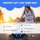 Children's 12V Blue Battery-Powered ATV with LED Lights and Adjustable Speed