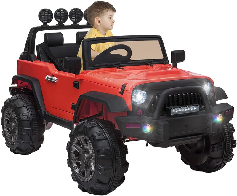 12V Electric Ride-On Kids Pickup Truck with 3 Speeds and Remote Control - Red