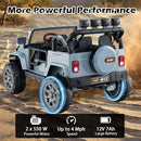 Grey 2-Passenger Electric Ride-On Truck with 12V Power for Kids