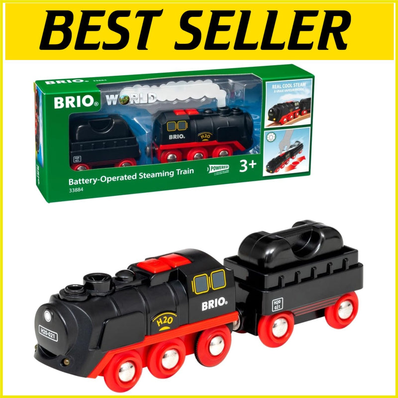 3-Piece Steaming Train Set with Lights and Forward/Reverse Motion for Kids