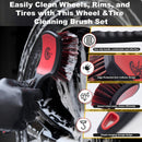 Dual-Pack Wheel and Tire Cleaning Brush Set with Soft and Stiff Bristles