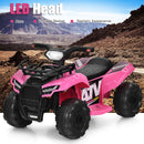 Honeyjoy 6V Electric Pink ATV Quad Ride-On Car for Kids with LED Lights and MP3