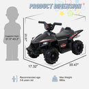 12V Kids Electric ATV, 4-Wheel Quad Ride-On for Ages 3 and Up