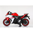 12V Kids Electric Ride-On Motorcycle Toy with Bluetooth Music, Auxiliary Wheels, and LED Lights