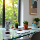 Gray Solar-Powered Twirling Cat Figurine - 4 Inches Tall