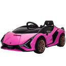 12V Pink Lamborghini SIAN Electric Ride-On Car for Children