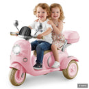 HEIMILI 12V Ride-On Motorcycle for Kids with Classic Headlight Design