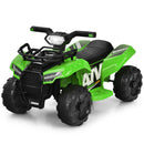 Green 6V Electric ATV Quad Ride-On Car Toy for Toddlers with LED Lights and MP3
