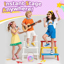 Jeefu Purple Karaoke System for Girls Aged 3-12 with Dual Microphones