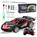 1/18 RC Car for Kids with Rechargeable Battery, LED Lights & Spray - Remote