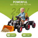 24V Children's Ride-On Tractor with Excavator, Dump Wagon, 3-Speed Settings, and Parental Control