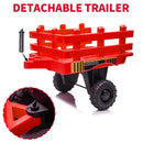 12V Ride-On Electric Tractor with Detachable Trailer and 7-LED Headlights for Toddlers