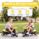 12V Pedal Wiggle Car and Swing Combo for Kids - Rechargeable Black