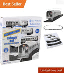 Battery-Powered 3-Piece New York Subway Train Set with Track, 39'' X 25''