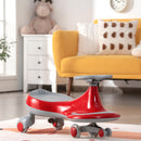 Babyjoy Flashing Wheel Wiggle Car Ride-On Toy for Toddlers & Kids - Red