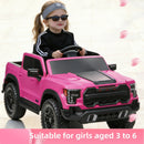 Pink 12V Remote Control Ride-On Car for Kids Ages 3-6 with 4-Wheel Shock Absorption