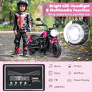 Children's Electric Motorcycle Ride-On with 6V Battery, Training Wheels, Music & LED Lights