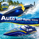 DEERC 14" High-Speed RC Boat for All Ages, Self-Righting Feature, Speeds Over 20 MPH