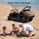 24V 4WD Off-Road Kids Dump Truck with Parental Remote Control and 3 Speed Settings