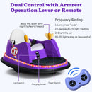 Purple 6V Kids Ride-On Bumper Car with 360° Spin and Remote Control