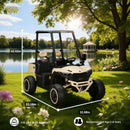 24V 4WD Dual-Seater Kids Golf Cart with Remote Control, Sunshade, and LED Lights