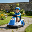 Qaba Blue Electric Bumper Car for Kids with Large Wheels