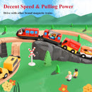 Large Battery-Powered Electric Train Set with Magnetic Locomotive for Wooden Tracks