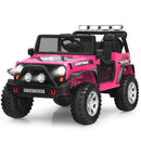 Pink 12V Remote Control Electric Truck for Kids with Lights and Music