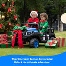 24V Kids Electric Ride-On Car, 4-Seater for Ages 3-8, Blue
