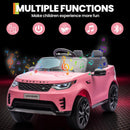 Garvee 12V Pink Land Rover Style Ride-On Car with Remote Control and Dual Motor