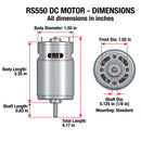 2 Pack 12V RS550 15000RPM Electric Drive Motors for Power Wheels Enhancement, 18 Volt M