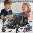Lights & Sounds Friction Police Car Toy Truck for Kids Aged 3-12