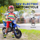 12V Blue Children's Motorcycle with Twist Grip Throttle and Rear Suspension