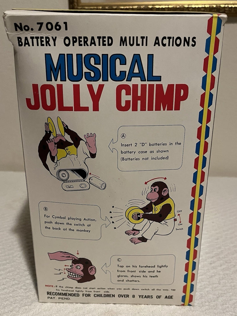 Vintage Working Musical Clapping Cymbal Monkey Toy with Original Box