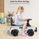 OLAKIDS White Police Car Ride-On Toy for Toddlers Aged 1-3