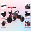 Youthkkee Red 3-Wheel Tricycle for Kids Aged 1-3 with LED Lights and Storage Basket