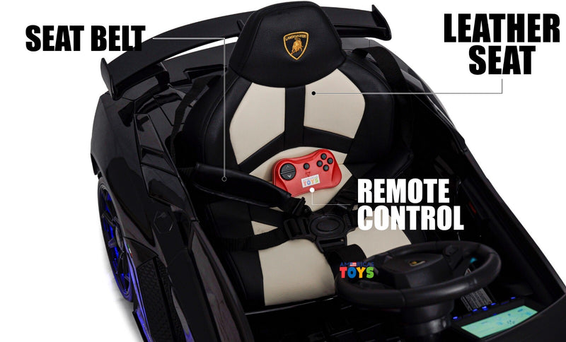 Kids Ride-On Licensed Lambo RC Car with MP4 Player and LED Wheels in Multiple Colors