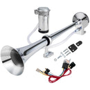 Chrome Zinc Single Tube Train Horn Kit for Trucks with Wiring