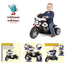 Sturdy Ride-On Motorcycle for Kids 3-6 with Working Headlights and Police Stickers
