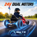 Qaba 24V Red Electric Drift Go Kart for Kids with Dual Motors