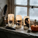 Battery-Operated Skull Flameless Halloween Candle with 6-Hour Timer