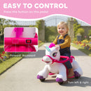 12V Electric Horse Toy with Carrot Accessory, Comb, and Animal Sounds